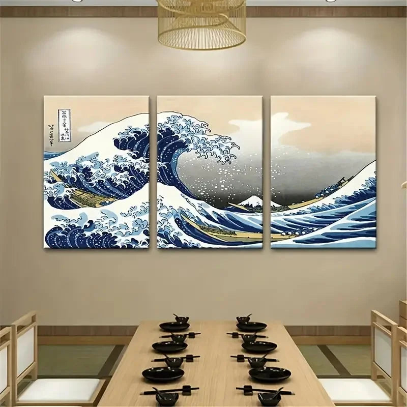 Japanese Style Canvas Posters "Waves of Kanagawa"