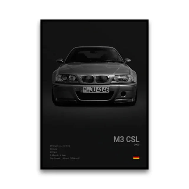 Famous Cars Canvas Wall Art