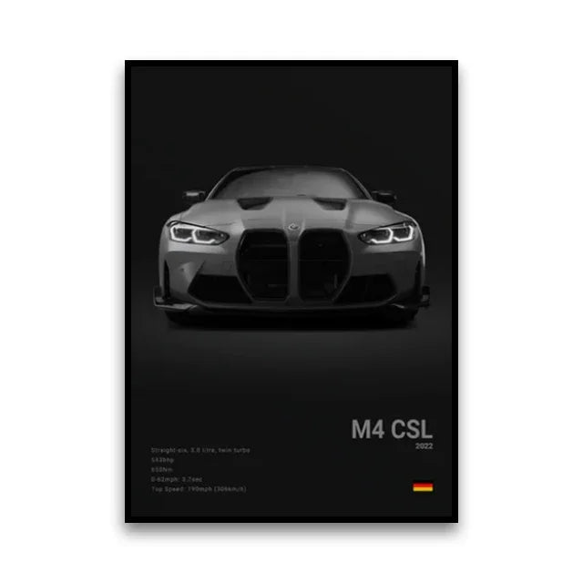 Famous Cars Canvas Wall Art