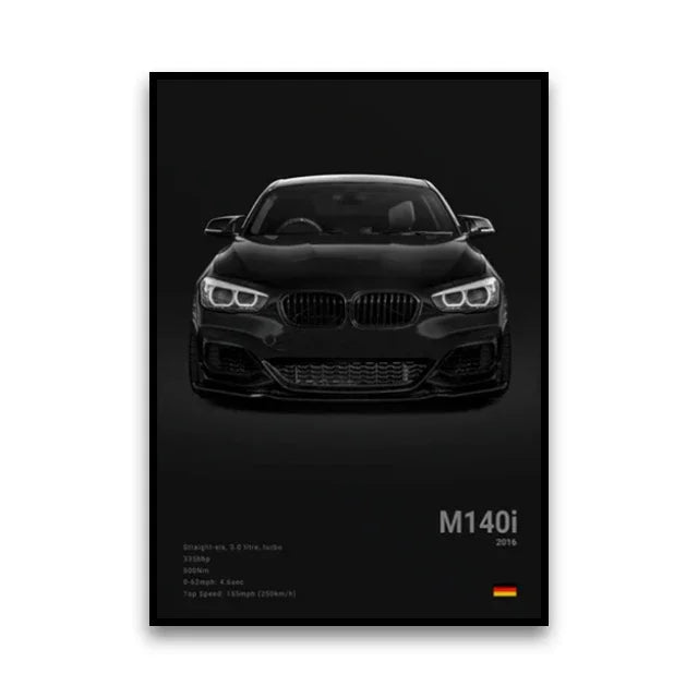 Famous Cars Canvas Wall Art
