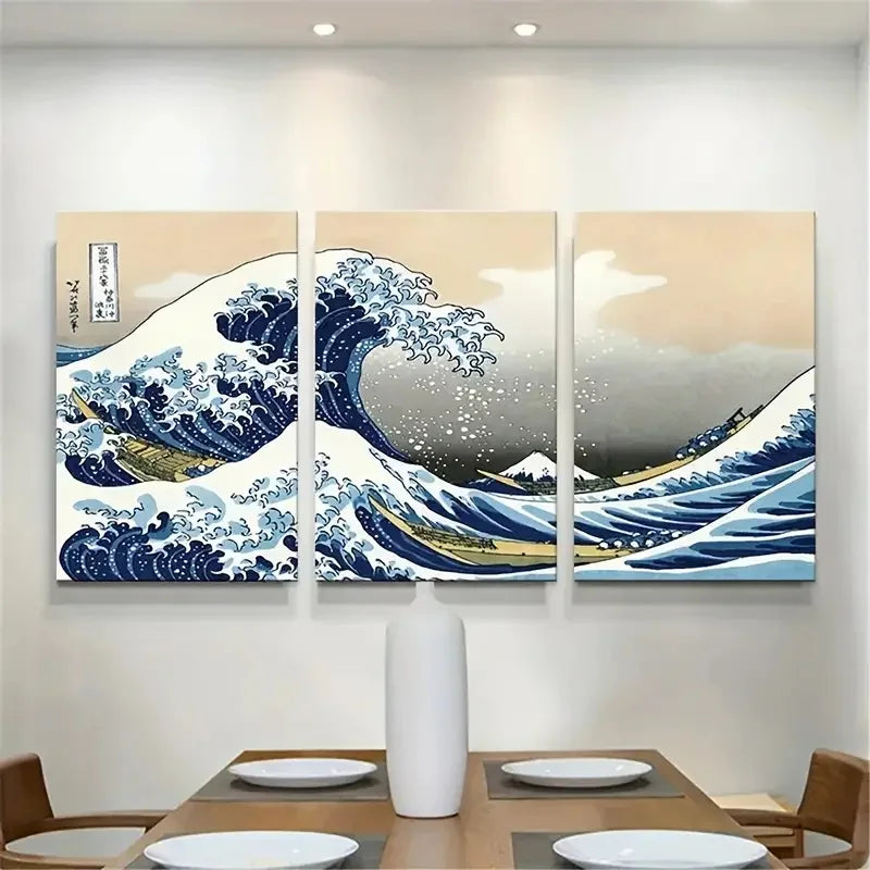 Japanese Style Canvas Posters "Waves of Kanagawa"