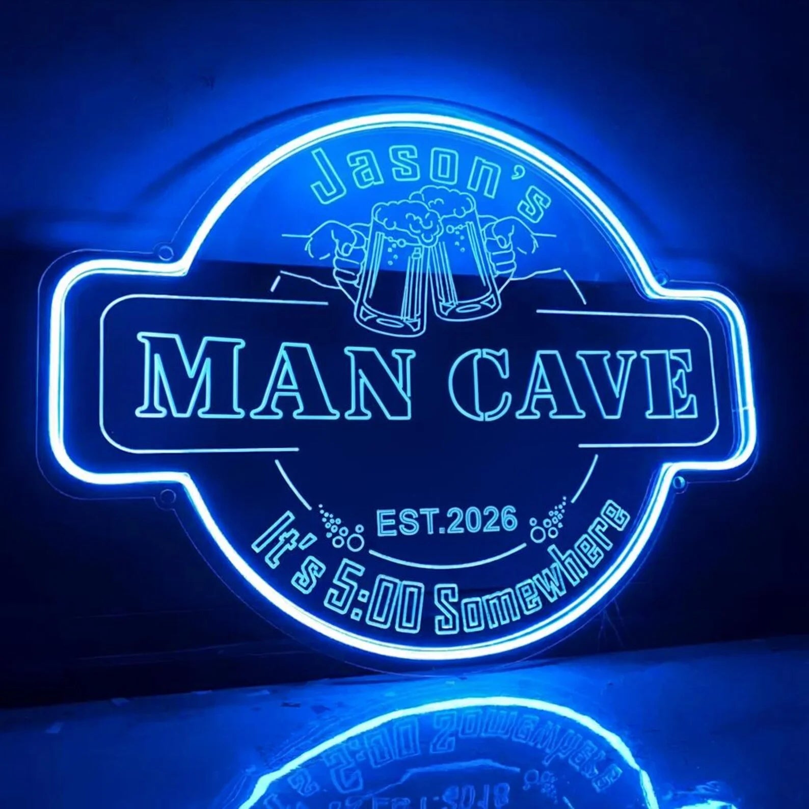 Custom Bar Neon Sign,Custom Man Cave Neon Sign,Personalized Light Up Man Cave Signs,Home Bar Decor,Beer Cave Decor,Gifts for Men