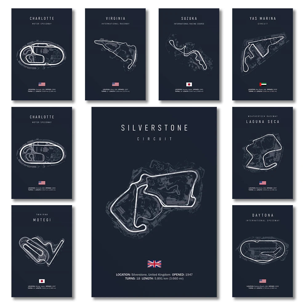 F1 International Track Circuit Canvas Painting