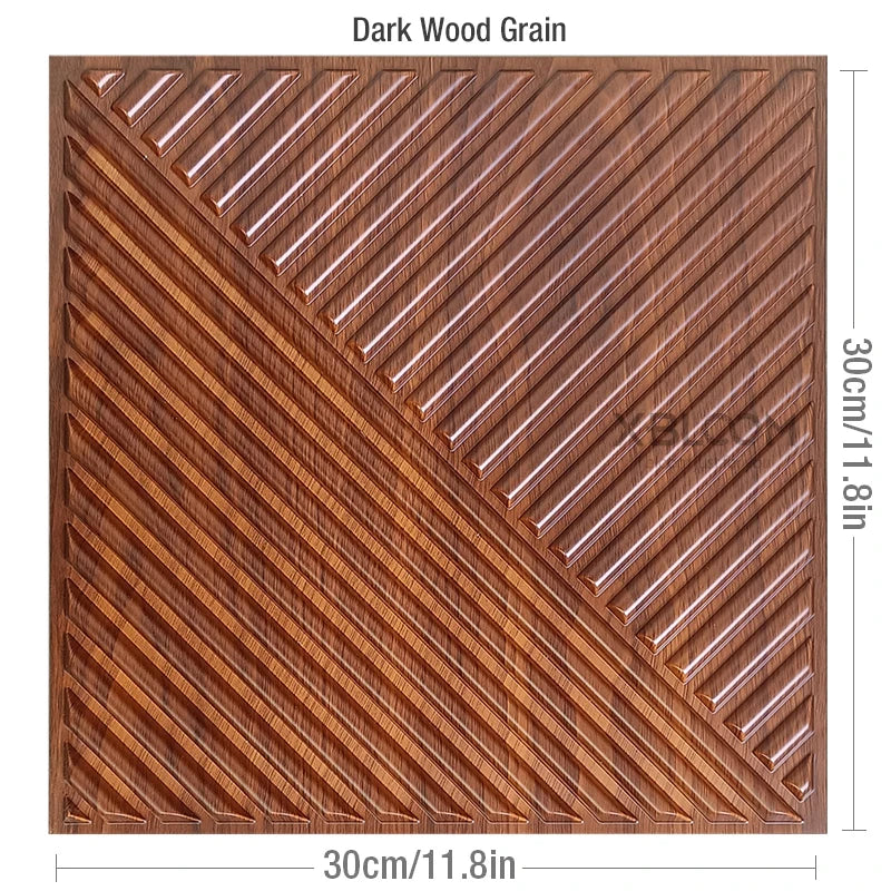 30x30cm 3d Art Decor 3D Wall Panel Cutting Geometric Diamond Carved Wood tile Adhesives Bottom Non self-adhesive 3d Wall Sticker