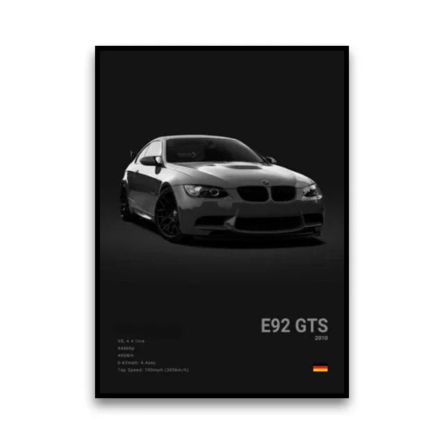 Famous Cars Canvas Wall Art