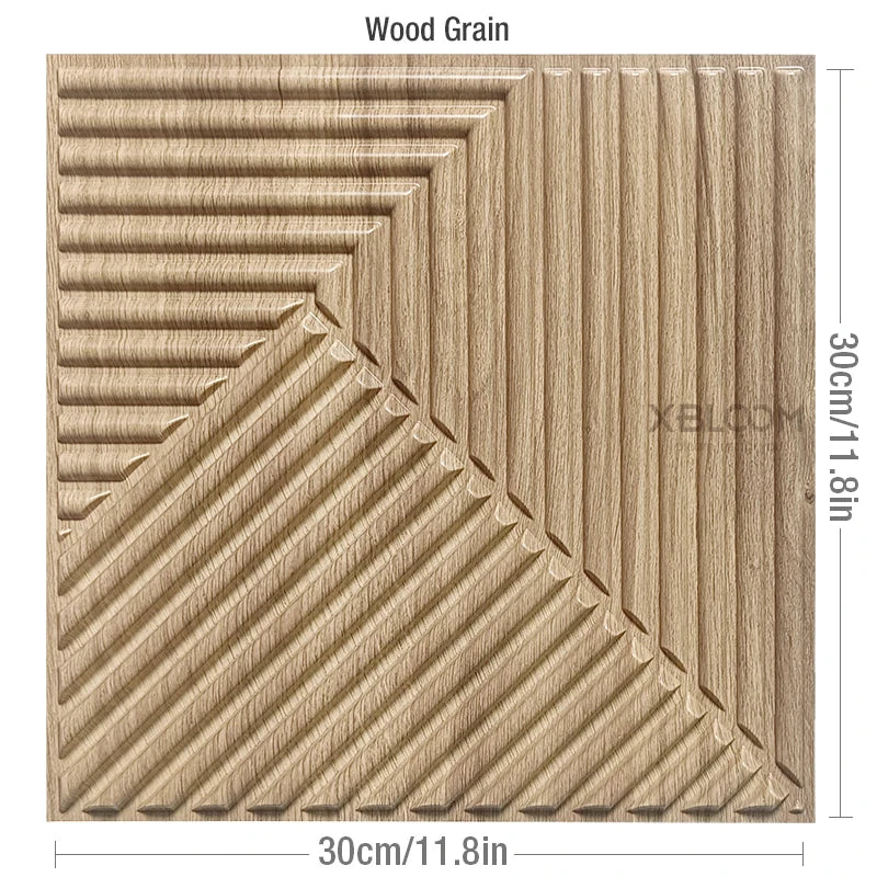 30x30cm 3d Art Decor 3D Wall Panel Cutting Geometric Diamond Carved Wood tile Adhesives Bottom Non self-adhesive 3d Wall Sticker