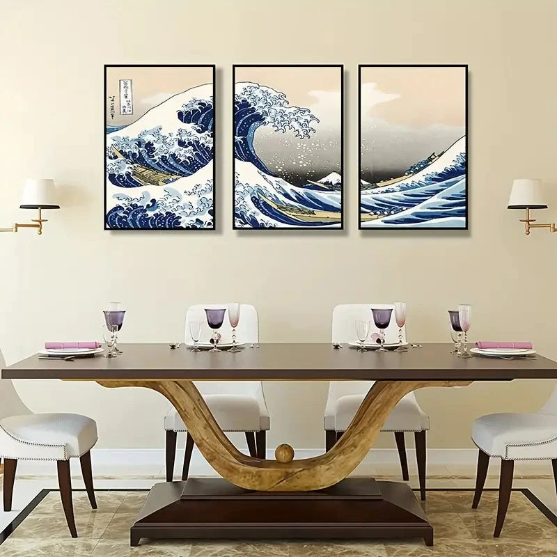 Japanese Style Canvas Posters "Waves of Kanagawa"