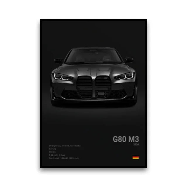 Famous Cars Canvas Wall Art
