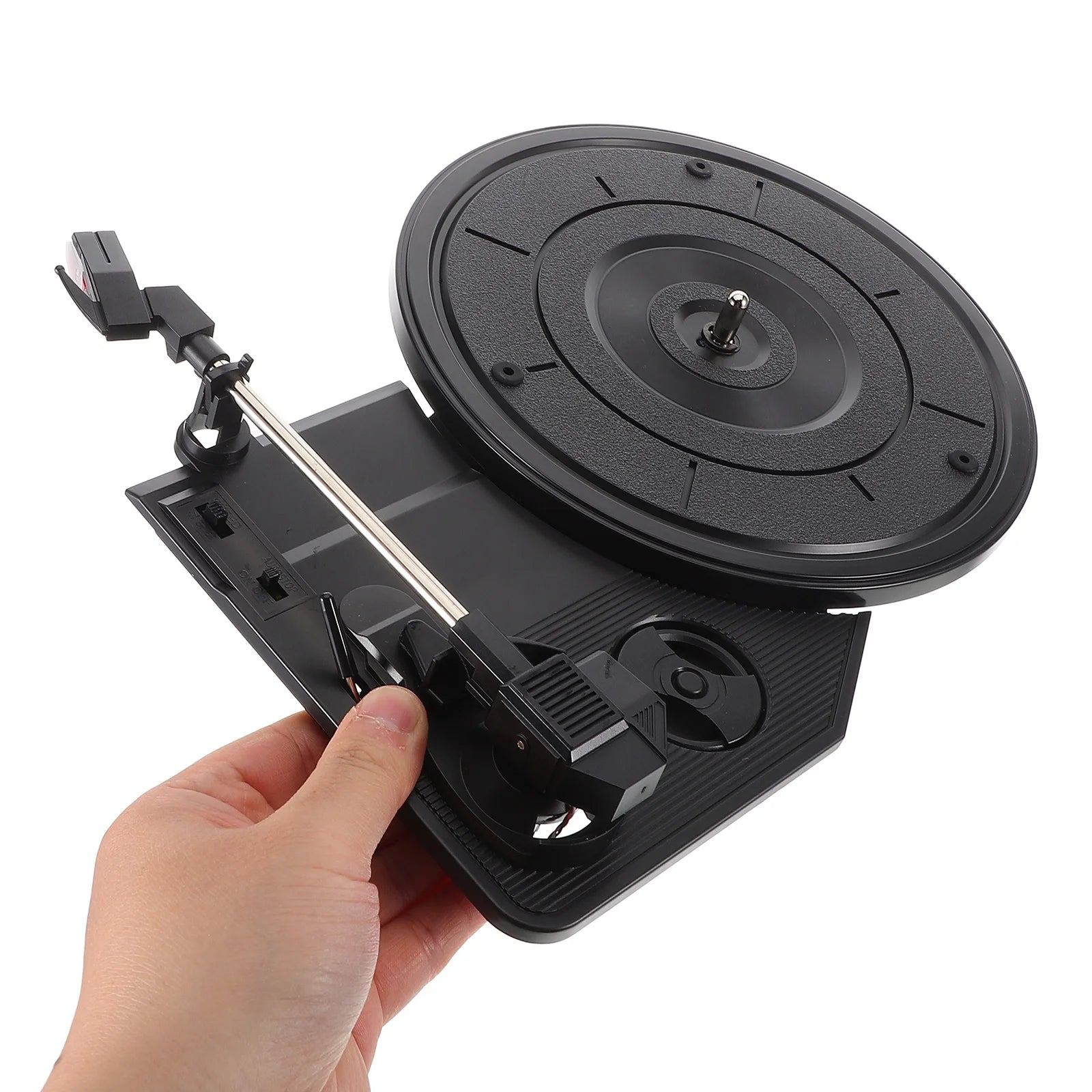 Large Gramophone Movement Record Player With Built-In Speakers Retro Vinyl Record Player 200mm Turntable For Decor Music Lovers