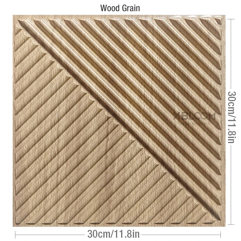 30x30cm 3d Art Decor 3D Wall Panel Cutting Geometric Diamond Carved Wood tile Adhesives Bottom Non self-adhesive 3d Wall Sticker
