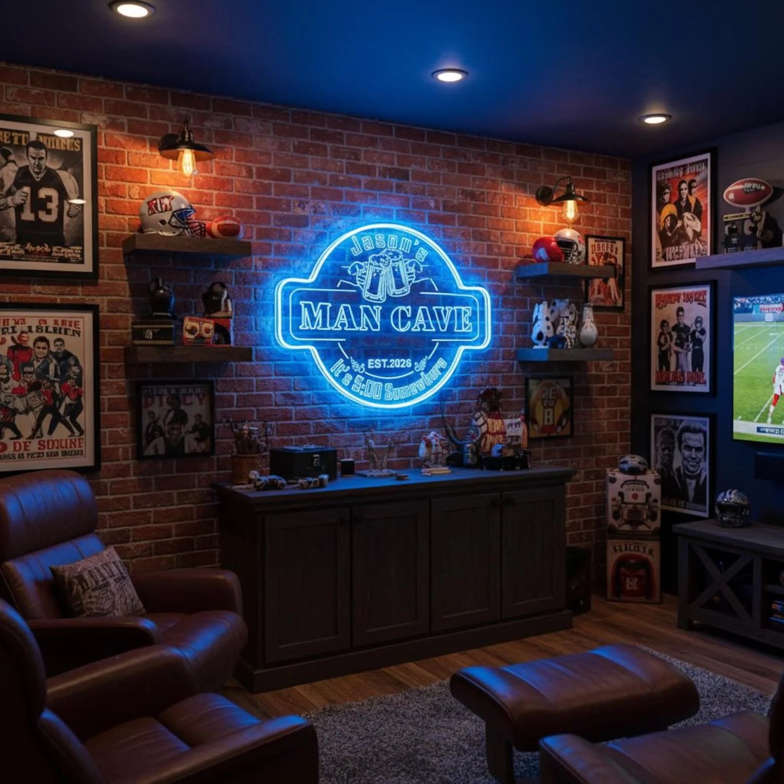 Custom Bar Neon Sign,Custom Man Cave Neon Sign,Personalized Light Up Man Cave Signs,Home Bar Decor,Beer Cave Decor,Gifts for Men