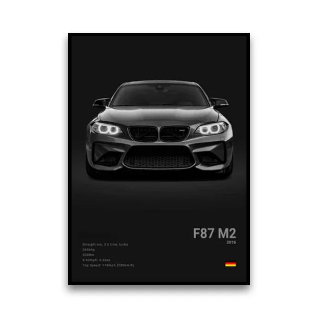 Famous Cars Canvas Wall Art