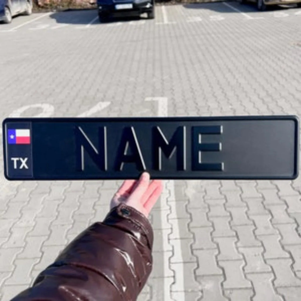 Custom Black European License Plate™