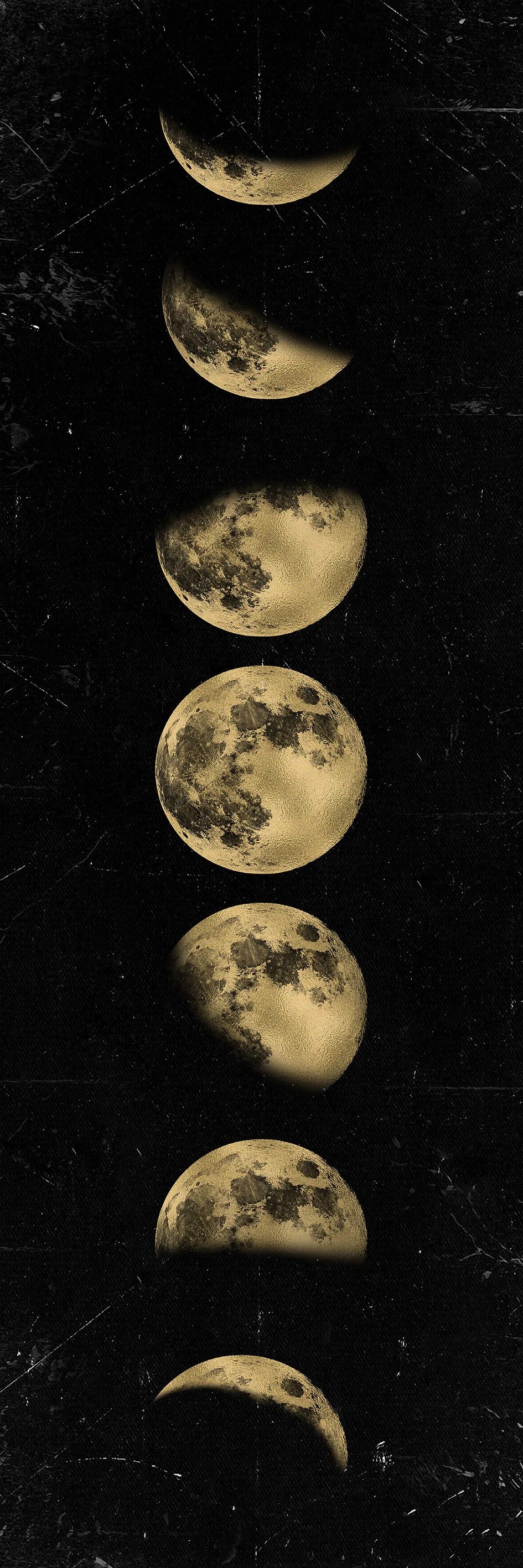 Wall Art Moon Phase Gold Black Posters Aesthetic Canvas Art Prints Abstract Painting Wall Picture for Living Room Home Decor