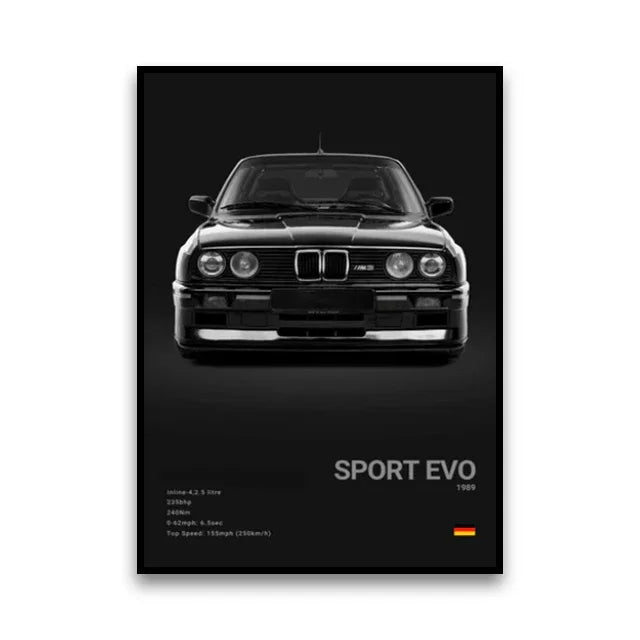 Famous Cars Canvas Wall Art