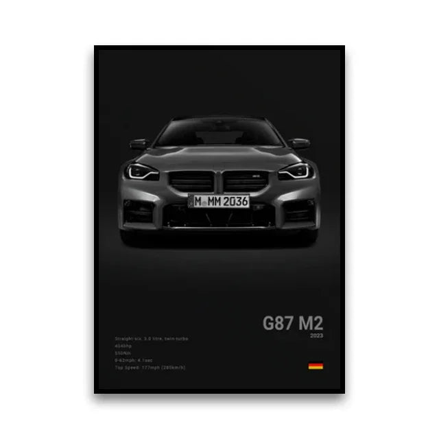 Famous Cars Canvas Wall Art