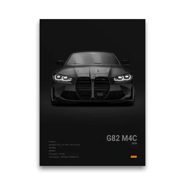 Famous Cars Canvas Wall Art