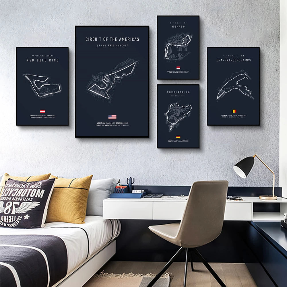 F1 International Track Circuit Canvas Painting