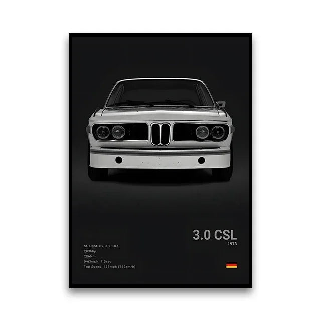 Famous Cars Canvas Wall Art