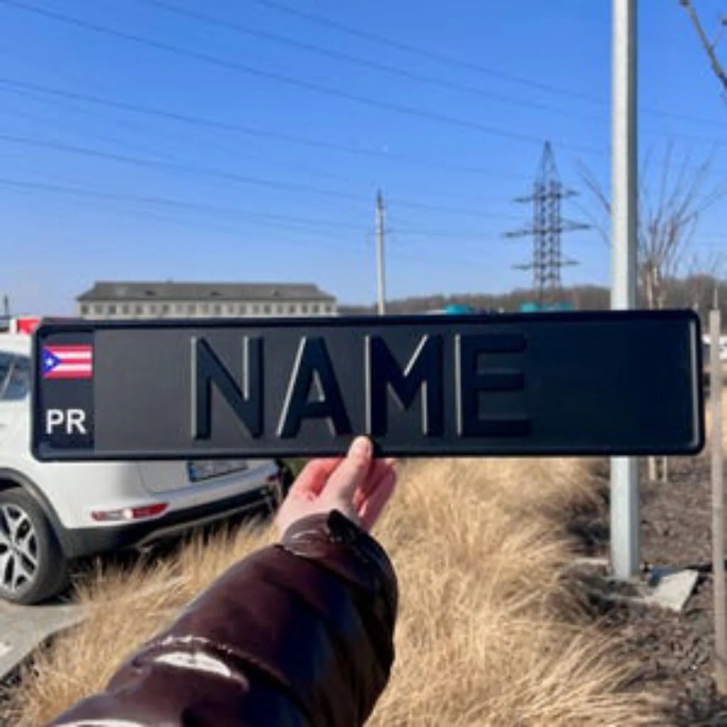 Custom Black European License Plate™