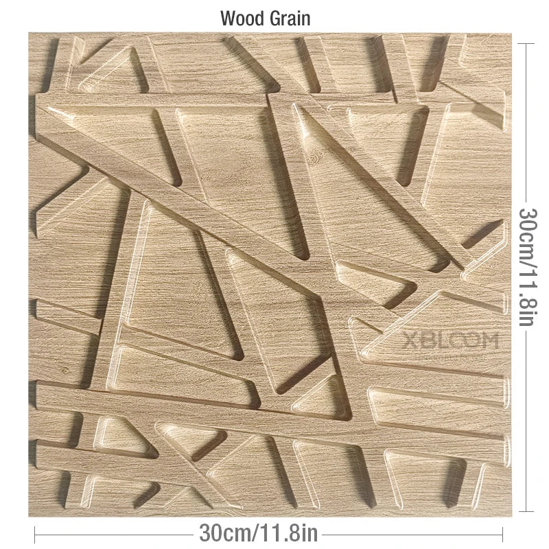 30x30cm 3d Art Decor 3D Wall Panel Cutting Geometric Diamond Carved Wood tile Adhesives Bottom Non self-adhesive 3d Wall Sticker