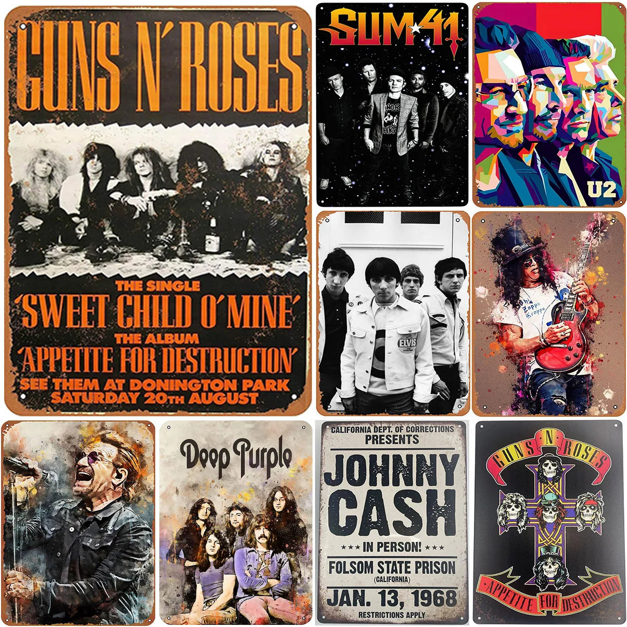 Music Rock Metal Signs Band Wall Decoration