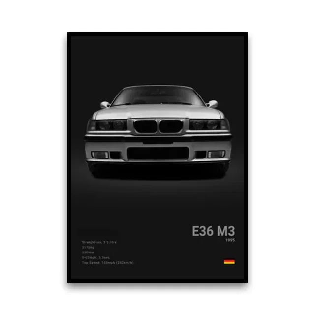 Famous Cars Canvas Wall Art