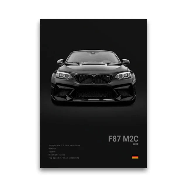 Famous Cars Canvas Wall Art